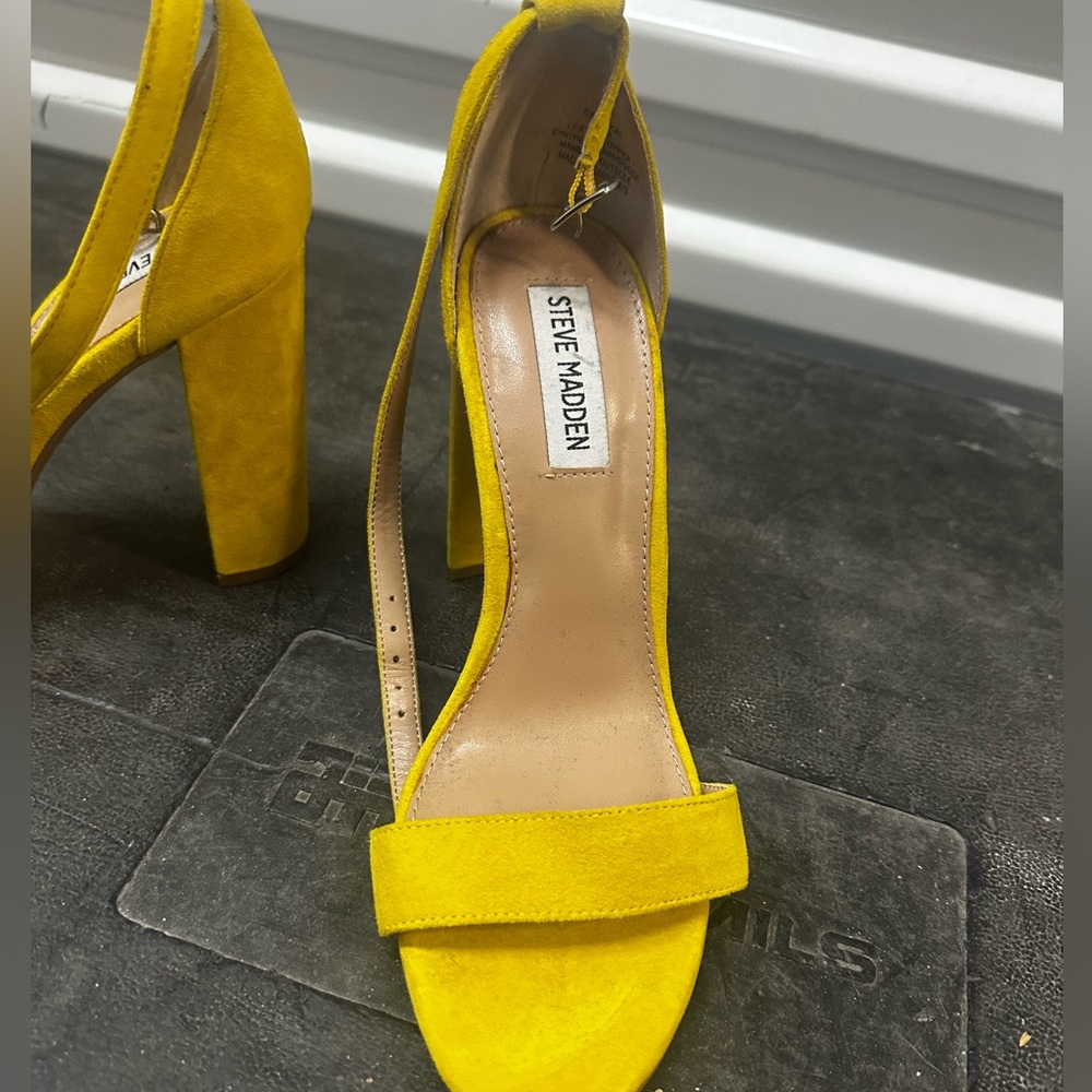 Steve Madden Vibrant Yellow Block Heels